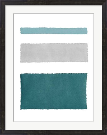 Framed Painted Weaving IV Blue Green Print