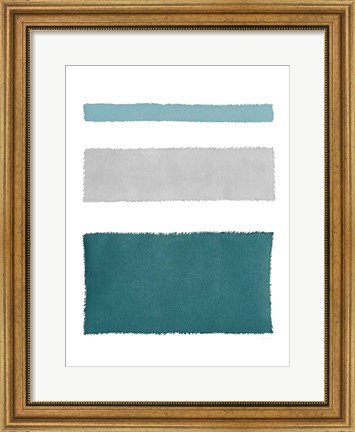 Framed Painted Weaving IV Blue Green Print