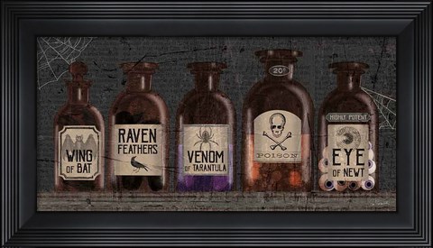 Framed Apothecary Noir VI Print