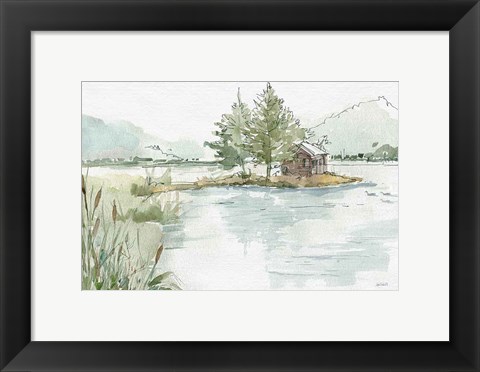 Framed Serene Lake II Print