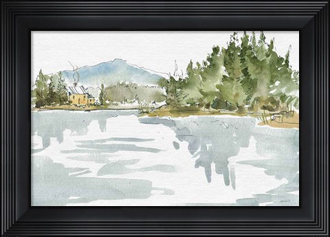 Framed Serene Lake I Print