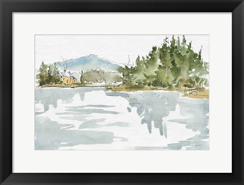 Framed Serene Lake I Print