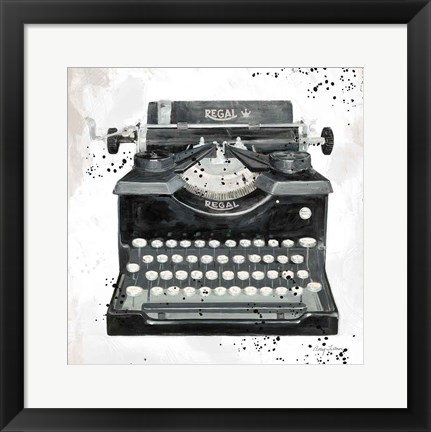 Framed Graffiti Typewriter Print