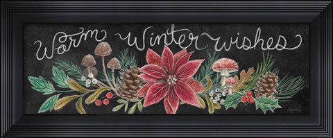 Framed Christmas Chalk Winter Wishes Print