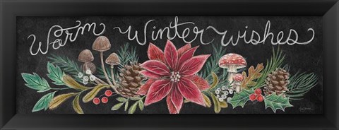 Framed Christmas Chalk Winter Wishes Print