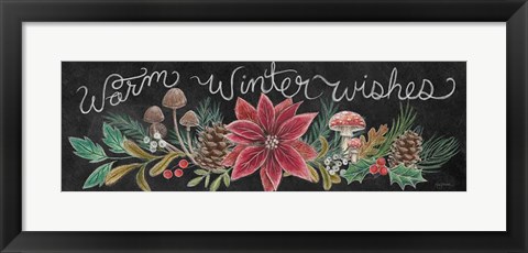 Framed Christmas Chalk Winter Wishes Print