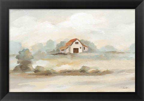 Framed Old Farm Landscape Print