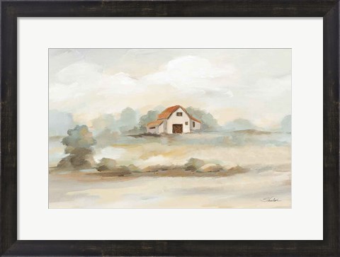 Framed Old Farm Landscape Print