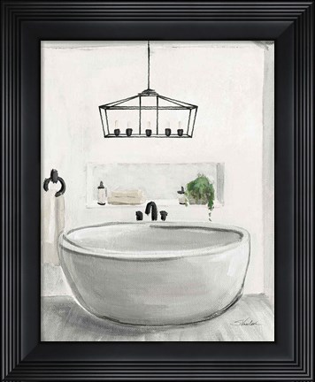 Framed Attic Bathroom II Light Crop Print
