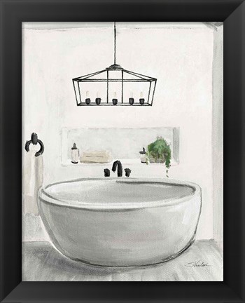 Framed Attic Bathroom II Light Crop Print