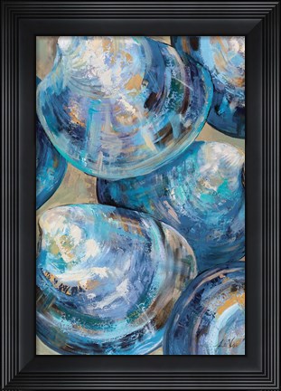 Framed Beyond Blue Shells Light Print