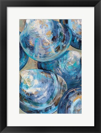 Framed Beyond Blue Shells Light Print