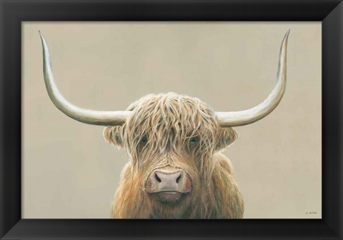 Framed Highland Cow Neutral Print