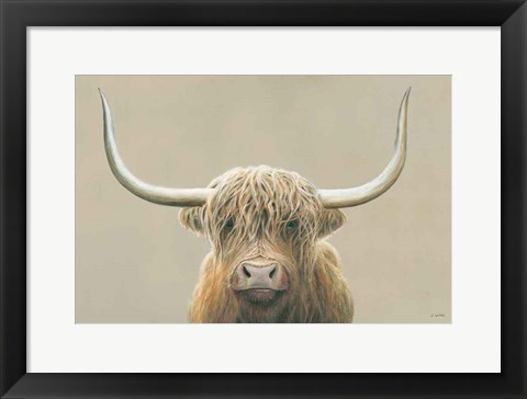 Framed Highland Cow Neutral Print