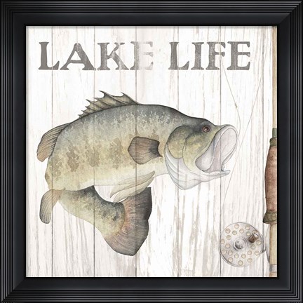 Framed Lake Fishing II Print