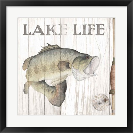 Framed Lake Fishing II Print