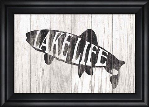 Framed Lake Life Sign Print