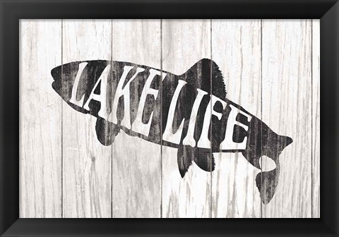 Framed Lake Life Sign Print