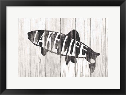 Framed Lake Life Sign Print