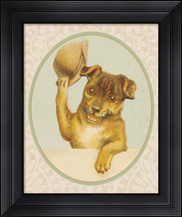 Framed Dog with Hat II Print