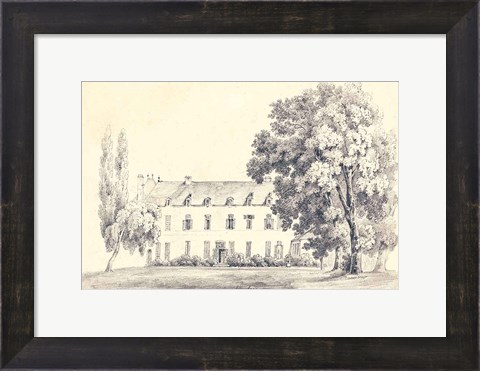 Framed Country House Sketch Print