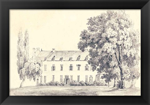 Framed Country House Sketch Print