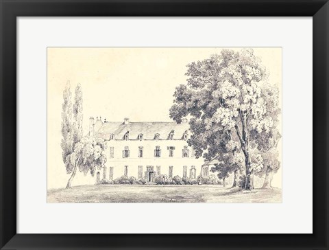 Framed Country House Sketch Print