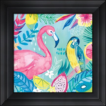 Framed Fruity Flamingos IV Print