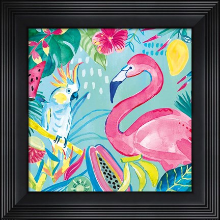 Framed Fruity Flamingos III Print