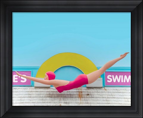 Framed Diving Lady Print