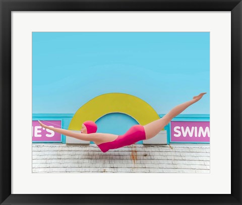 Framed Diving Lady Print