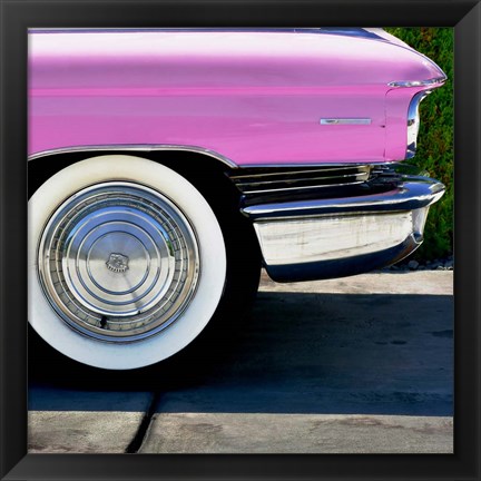 Framed Pink Cadillac Tire Print