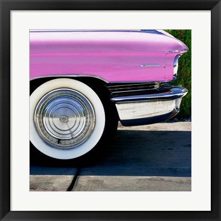 Framed Pink Cadillac Tire Print