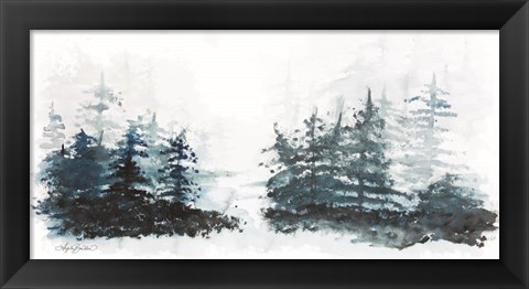 Framed Blue Pine Forest II Print