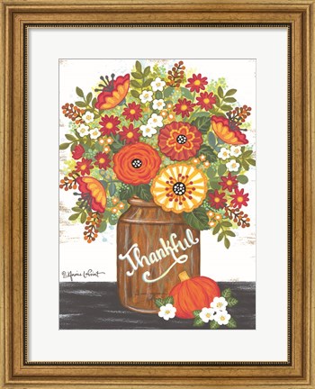 Framed Thankful Bouquet Print