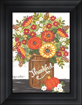 Framed Thankful Bouquet Print