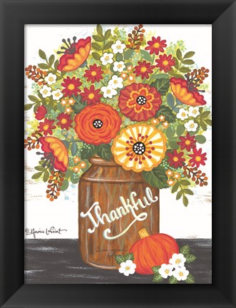 Framed Thankful Bouquet Print