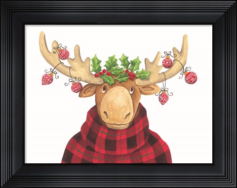 Framed Christmas Moose Print