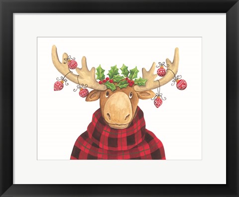 Framed Christmas Moose Print