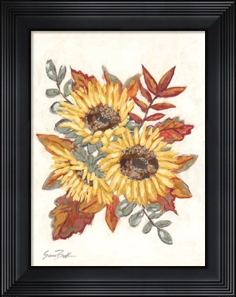Framed Sunflower Fall Foliage Print
