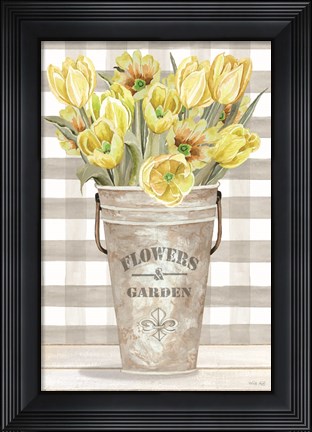 Framed Yellow Tulips I Print