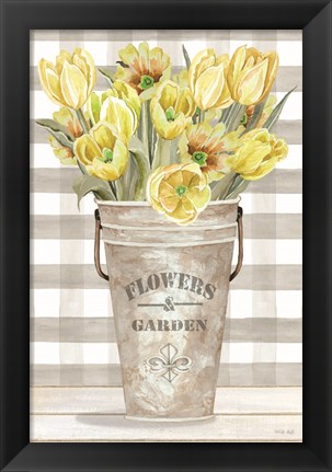 Framed Yellow Tulips I Print