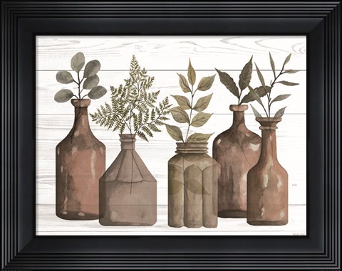 Framed Cappuccino Bottles II Print