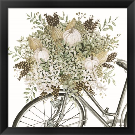 Framed Bountiful Basket on a Bike I Print