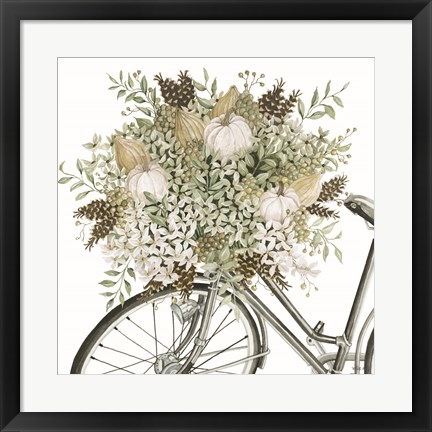 Framed Bountiful Basket on a Bike I Print