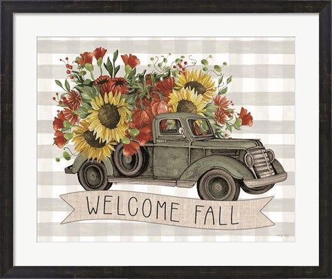 Framed Welcome Fall Truck Print