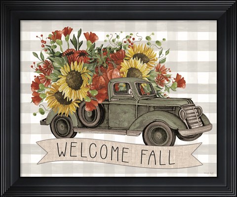 Framed Welcome Fall Truck Print