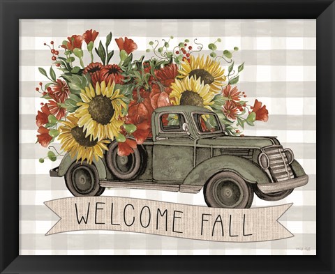 Framed Welcome Fall Truck Print