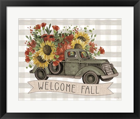 Framed Welcome Fall Truck Print