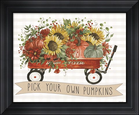 Framed Pick Your Own Pumpkins Wagon Print